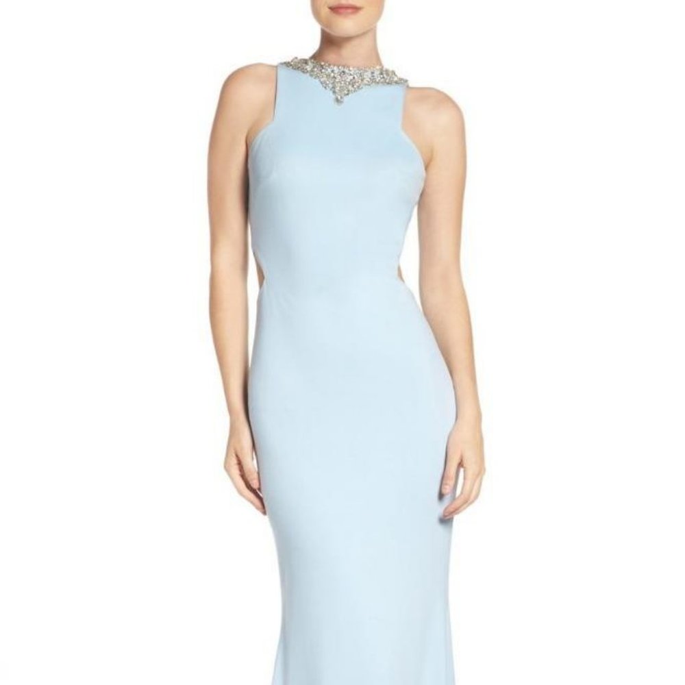 Ieena For Mac Duggal Jewel Jersey Gown - Sz 2